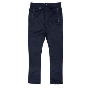 Pantalon de jogging évasé Wyn Zipper Drop Stack (Navy) 100% coton et élasthanne taille XL, style hip-hop avec motifs décoratifs - Product Image 1