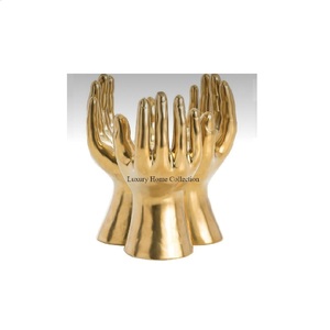High Quality Sculpture 3 Hands Together Style Gold Color Office & Home Decoration <b>Objects</b> Tabletop Designer Statues in Low Price - Product Image 1