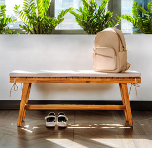 Banco de exterior de madera de acacia rústica al por mayor banco de patio duradero con diseño moderno para uso en Parque - Product Image 1