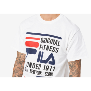 T-shirt Fitness Uomo Fila Bianca con Logo 3D, 100% Cotone/Fibra di Bambù, Taglia Media, Tessuto 200gsm - Product Image 2