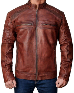 Chaqueta de cuero genuino de moda de invierno ligera para hombre, chaqueta de cuero de moda personalizada para exteriores de alta calidad para hombre, 2025 - Product Image 3