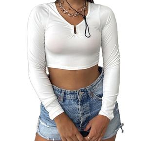 Ropa de mujer transpirable Camisetas de Pakistán Diseño de logotipo personalizado Casual Algodón liso en blanco Color sólido Verano Mujer - Product Image 2