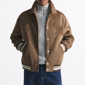 เสื้อแจ็กเก็ตเบสบอลผ้าใบสีฟ้าอ่อนสำหรับผู้ชายสไตล์มหาวิทยาลัยกันน้ำระบายอากาศได้ดีใส่ในฤดูหนาวโลโก้ตามสั่ง2024 - Product Image 3