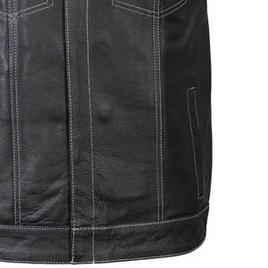 Chaleco de Cuero Genuino y Lona Personalizado para Hombre, Estilo Casual para Motocicleta, Cuello en V, Secado Rápido, Ecológico y Transpirable - Product Image 5