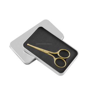 Gold Mini Makeup Beauty Scissors Round Tips Nose Eyebrow Moustache <b>Beard</b> Facial Hair Scissors Stainless Steel Blade Custom - Product Image 6