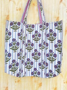 Jhola กระเป๋าผ้าคอตตอนเปิดปิดได้สำหรับผู้หญิงกระเป๋าสะพายไหล่สำหรับช้อปปิ้งแบบบล็อกพิมพ์ลายฮิปปี้ - Product Image 5