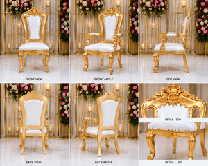 Elegante Juego de Sillas Vedi Sankheda para Bodas Hindúes, Sillas Vedi Modernas de Asiento Bajo, Sillas Doradas de Lujo para Bodas Indias - Product Image 2