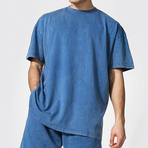 Acid Wash Pocket T Shirt T-shirt en coton surdimensionné Style vintage personnalisé - Product Image 1