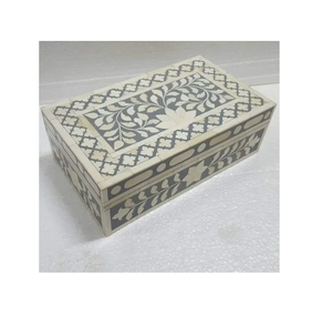 Caja de Joyería de Lujo de Nácar, Moderna Caja de Almacenamiento de Joyería Rectangular de Resina Hecha a Mano en India - Product Image 1