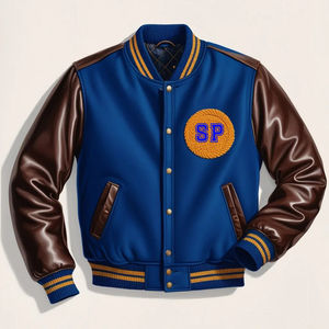 Chaqueta universitaria de béisbol para hombre, chaqueta ajustada a prueba de viento con logotipo personalizado, precio al por mayor, ropa informal, estilo Letterman - Product Image 1