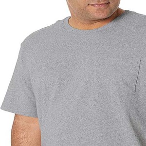 สีทึบ OEM ที่กําหนดเองหลวมพอดีเสื้อผ้าผู้ชายเสื้อขนาดบวกสไตล์ถนนสูงผ้าฝ้ายระบายอากาศเสื้อแขนสั้น Crewneck - Product Image 3