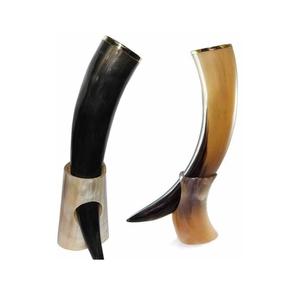 Cuerno para beber de inspiración nórdica hecho a mano de calidad superior con adorno de metal decorativo para eventos de fantasía en la costa más baja - Product Image 5
