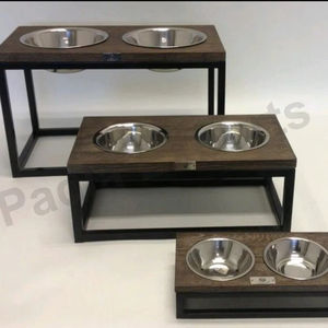 Wooden <b>Stand</b> Pet <b>Bowl</b> Eco-Friendly Stainless Steel Pet <b>Bowl</b> Solid Design for Cats and <b>Dogs</b> - Product Image 1
