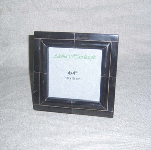 Handmade Wooden Photo <b>Frame</b> <b>with</b> Ivory Chevron Bone Inlay Pattern Elegant Artisan Tabletop Home Decors - Product Image 4