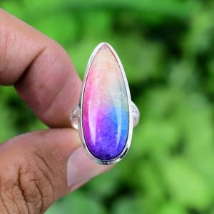 925 Sterling Silver Handmade Gemstone Rainbow Solar <b>Spinner</b> Promise <b>Ring</b> 925 Sterling Silver <b>Women</b> Wedding Gift <b>Ring</b> Jewelry - Product Image 2