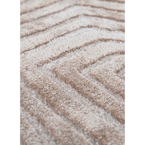 Cera Ivory Hand Tufted Wool & Viscose <b>Rug</b> Geometric Pattern TAQ-4404 for Home Use - Product Image 3