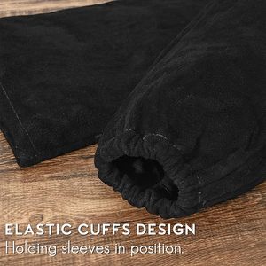 Guantes de seguridad para el trabajo de soldadura de cuero negro Protección de brazo resistente al calor y al fuego para jardinería - Product Image 6