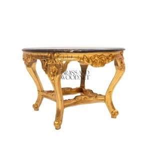 Mesa de Entrada de Lujo con Cubierta de Mármol y Acabado Dorado - Product Image 2