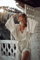 Robe de déesse extrêmement blanche frange mariage robe caftan gitane taille unique robe de festival à dos ouvert pour belle femme dame fille