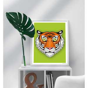 Impresión de arte abstracto moderno de tigre asiático, diseño Madeleine - Product Image 3