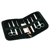Kit d'entraînement à la suture pour étudiants en médecine vétérinaire, instruments chirurgicaux en acier, ensemble de dissection, outils chirurgicaux de base, certifié CE