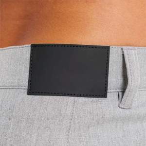 Chino Slim Fit Tapered to Ankle Featuring Pockets Belt Loops Faux <b>Leather</b> Anti-wrinkle, <b>Man</b> <b>Trouser</b>, Plain Dyed Halle - Product Image 3