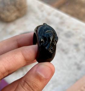 Natural <b>Black</b> <b>Onyx</b> Gemstone <b>Ring</b> Lord Ganesha Hand Carved Statement <b>Ring</b> Special <b>Black</b> <b>Onyx</b> Unique Jewelry - Product Image 6