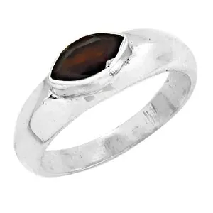 Bague en grenat taille ovale pour femme, plaquée rhodium, pierre naturelle, cadeau - Product Image 2
