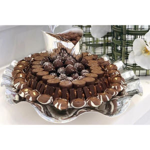 Bol de service à chocolat de table avantageux Bol de chocolat en métal argenté de la meilleure qualité écologique Bol d'affichage à dessert - Product Image 6