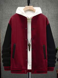 Veste universitaire tendance de haute qualité en cuir de vache avec col montant et logo frontal, écologique et imperméable - Product Image 6