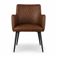 Chaise de salle à manger moderne de style européen en métal, design pliable, pieds en fer, revêtement en cuir |   Utilisation à domicile/au restaurant/en appartement/au bureau
