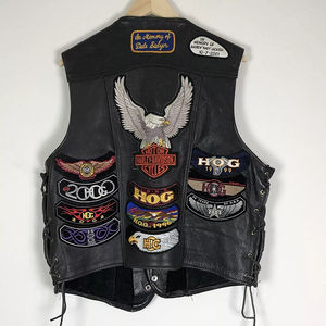 Tan <b>Brown</b> Leather <b>Vest</b> with V-Neck Collar Breathable Casual Outerwear for Winter Breathable OEM Service Available - Product Image 2