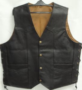 Gilet en cuir de qualité supérieure gilet de motard moto motos hommes gilet en relief rouge veste indienne - Product Image 2