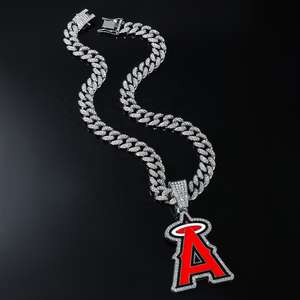 Aurickk Jewels European American Punk Hip Hop Jewelry Los Angeles <b>Angels</b> 14K Gold Plated 925 Silver Moissanite Pendant - Product Image 4