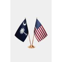 Ensemble de drapeaux de Caroline du Sud et des États-Unis pour bureau, imprimés numériquement sur un support en aluminium