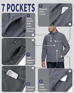 Chaqueta softshell para hombre, ligera, duradera, transpirable, impermeable, cortavientos y cálida, diseñada para senderismo, camping y trekking al aire libre. - Product Image 4