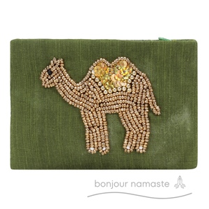 Portamonete in cammello viola notte con perline fatte a mano | Divertente e stravagante Design di animali da fattoria, artigianato etico dall'India - Product Image 4