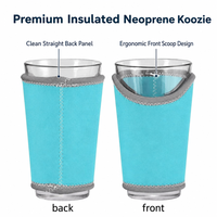 Ensemble de manchons isolants en néoprène BEARKY bleu marine et corail pour gobelets, chauffe-boissons, porte-bière personnalisé, portable pour l'extérieur