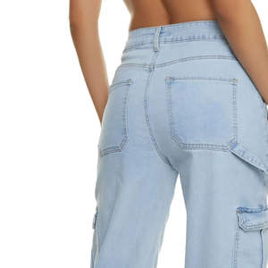 Pantalons de survêtement cargo décontractés pour femmes, à jambes larges, à séchage rapide, taille élastique, style streetwear, pantalon en toile à devant plat, vente en gros - Product Image 5