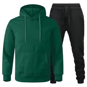 Conjunto Deportivo de Dos Piezas para Hombre, Talla Grande, Mangas Largas, Sudadera con Capucha de Felpa Técnica Lisa, Venta al Por Mayor - Product Image 2