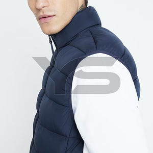 Doudoune d'hiver décontractée intelligente sans manches avec col montant fermeture à glissière avant tissu non tissé de couleur unie Service OEM - Product Image 4