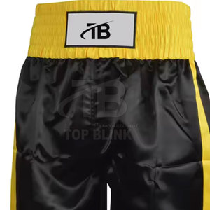 ¡Venta al por mayor de pantalones cortos de boxeo personalizados ligeros con patrón sólido deportivo de cintura elástica para peleas en línea! - Product Image 3