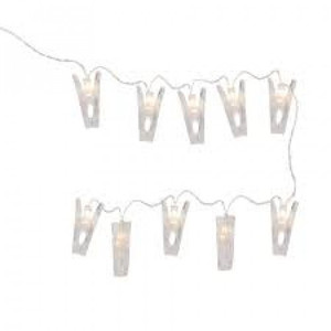 Guirlande LED décorative avec clips, 1m, blanc chaud, lampes LED en plastique pour Noël, alimentation USB - Product Image 3