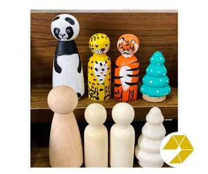 Muñeca al por mayor de madera auténtica muñeca de madera natural DIY artesanía familia figuras hechas a mano calidad superior precio asequible - Product Image 4