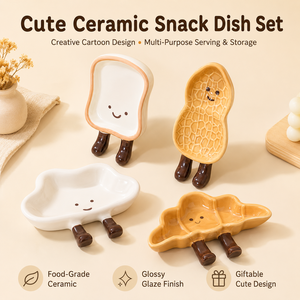 Piattino in Ceramica a Forma di Pane, Stile Cartone Animato, Irregolare, per Condimenti e Salse, per Uso Domestico - Product Image 1