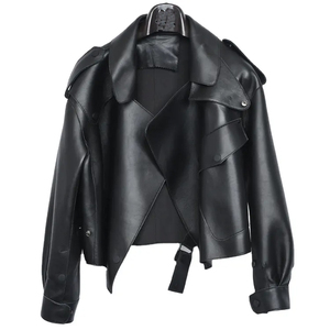 Chaqueta de cuero elegante de mujer de alta calidad a la moda hecha a medida en diferentes colores disponibles a buen precio - Product Image 5