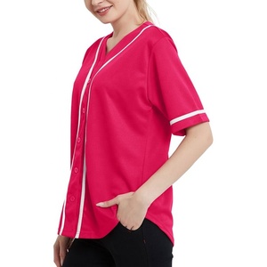 Camiseta de béisbol y softbol unisex personalizada de alta calidad OEM, camiseta de softbol de entrenamiento deportivo con botón de sublimación para hombres y mujeres - Product Image 2