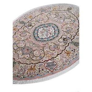 Tapis en laine et soie noués à la main Gulmarg - Pae-4065 - Rose et violet - Médaillon abstrait rectangulaire - Pour la maison, le couloir, la chambre, la chambre des adolescents - Taille de la pièce - Product Image 2