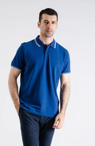 <b>Mens</b> Smart Fit Half Sleeve Pique <b>Polo</b> <b>Shirt</b> Casual <b>Blue</b> Color Cotton Fabric Breathable Comfortable Summer Wear OEM Available - Product Image 2
