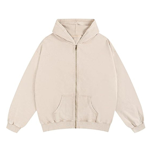 Regular Fit Men's Zipper Acid Wash Winter Hoodie 100% Cotton Wholesale Bulk Custom Logo OEM Streetwear <b>Dropshipping</b> Ready Fast - Product Image 1